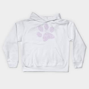 Purple Cat Paw Pattern Kids Hoodie